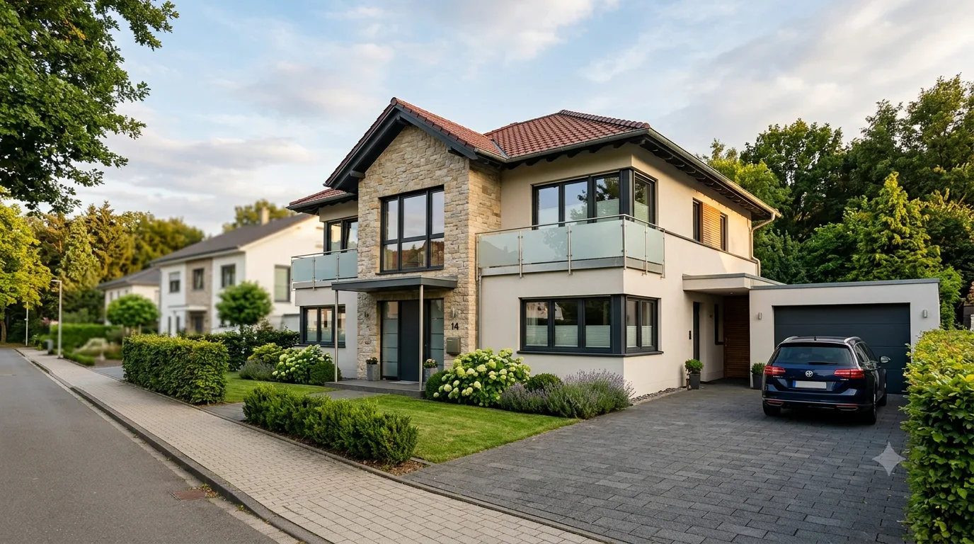 Landhaus mit Garten in ruhiger Wohnstraße